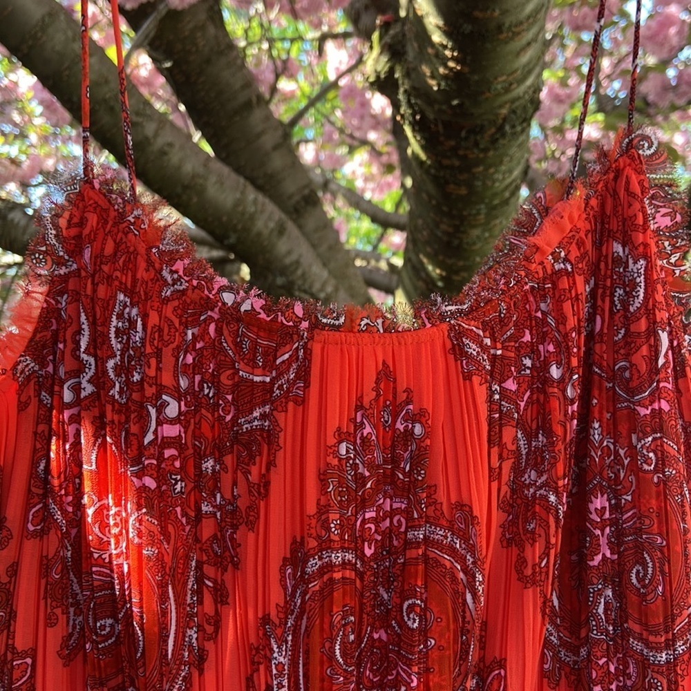 Banana Republic Blogger Favorite! Paisley Pleaded Midi Dress, 6 - Picture 9 of 11